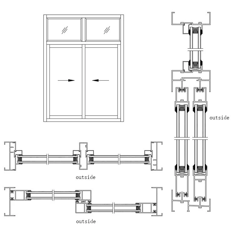 2 Tracks Aluminium Sliding Window 3